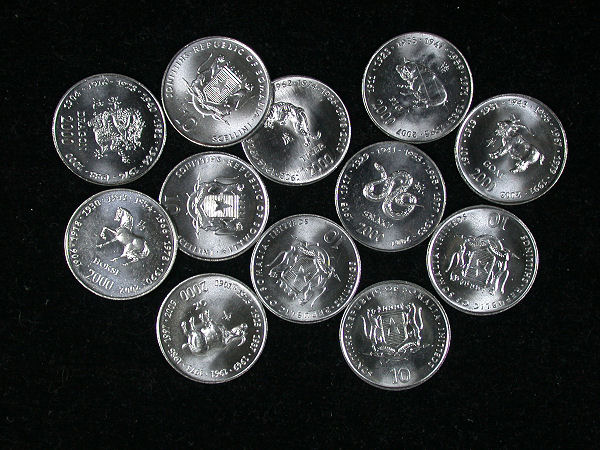 Somalia Set of 12 Lunar Coins